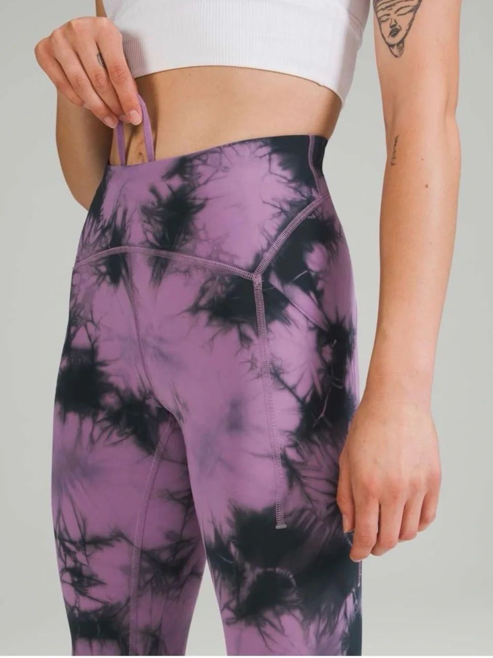 lululemon athletica Purple and Black Tie-Dye Leggings